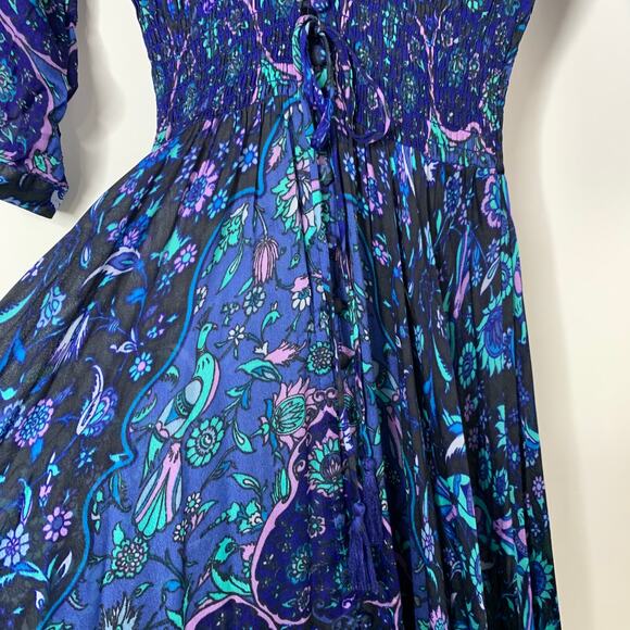 Spell Kiss The Sky Gown XS Bluejay Vintage Duster Lightweight Sheer Boho - Picture 9 of 15